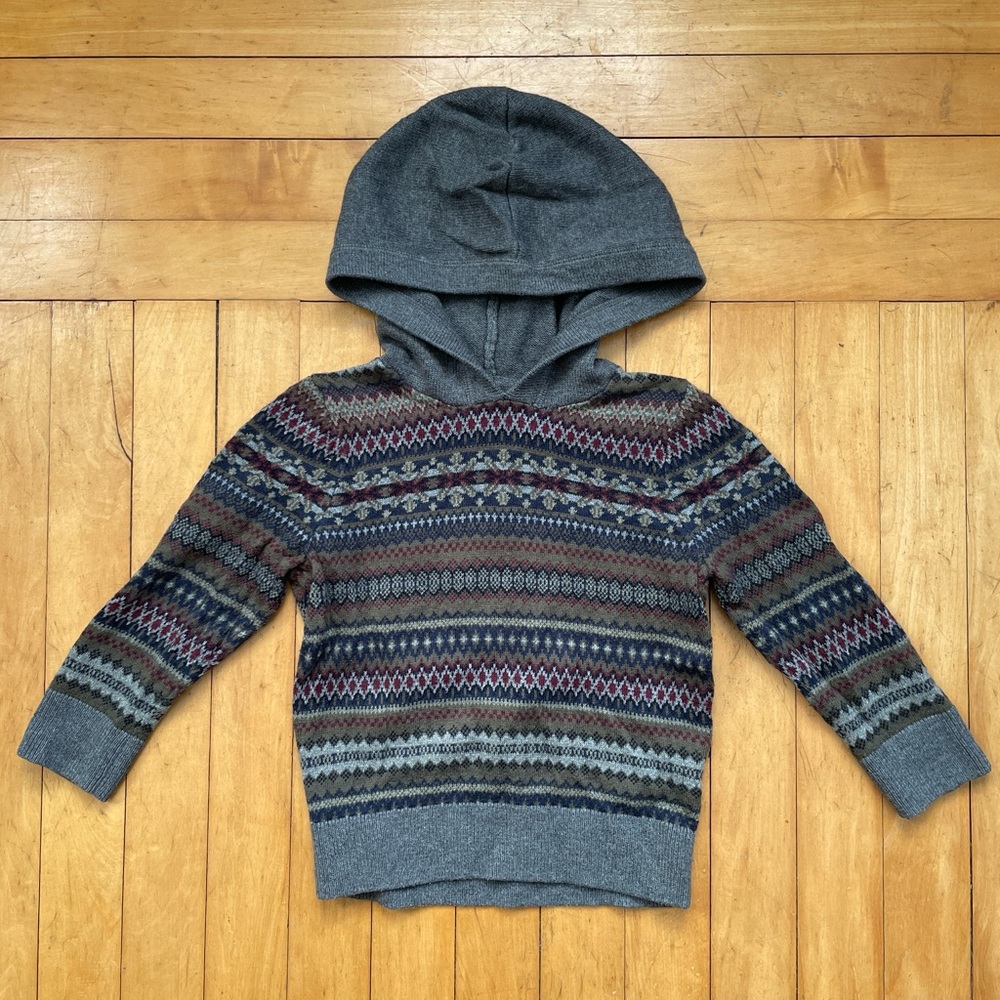 Fair Isle knit hooded sweater size 3T